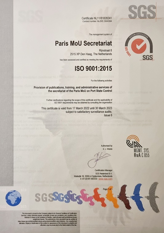 Iso9001 Quality Management System Certification Paris Mou